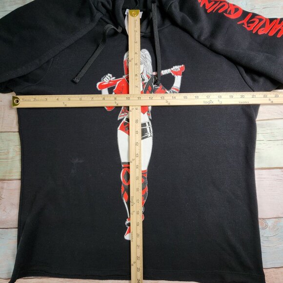 Harley Quinn Womens Graphic Hoodie Black & Red, Large - Picture 7 of 9